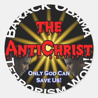 AntiChrist Obama God Ronde Sticker