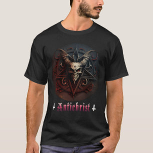 Antichrist Satan Pentagram Satanist Gotische Duive T-shirt