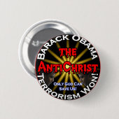 AntiChristus Obama God Ronde Button 5,7 Cm (Voorkant /achterkant)