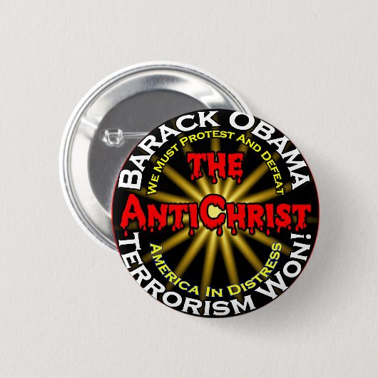 AntiChristusObamaDefeet Ronde Button 5,7 Cm (Voorkant /achterkant)
