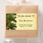 Anticie eikenboom bewerkbaar boekplaatlabel etiket (Insitu)