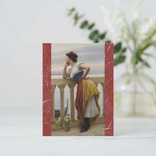 Anticipatie door Eugene de Blaas, Art Briefkaart (Staand voorkant)