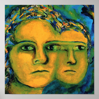 Anticipatie - Goud en Emerald Goddess Poster