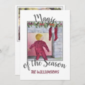 Anticiperende Kerstman met foto Feestdagenkaart (Voorkant / Achterkant)