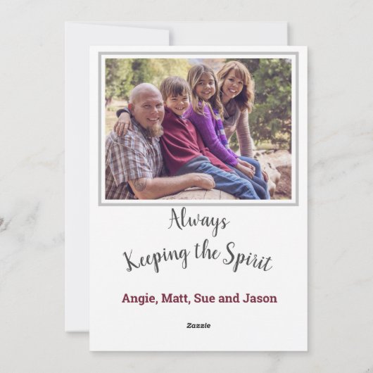 Anticiperende Kerstman met foto Feestdagenkaart (Achterkant)