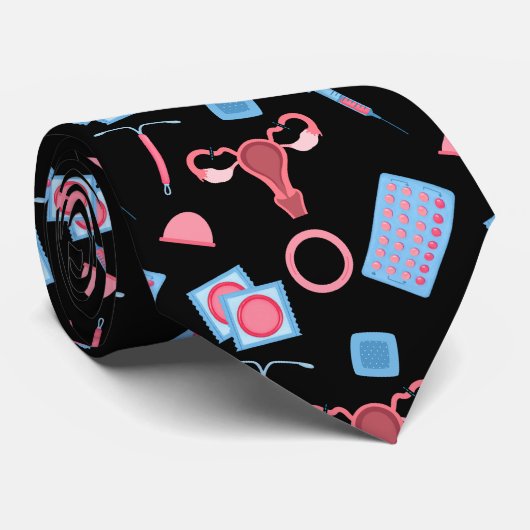 Anticonceptiepatroon feministisch stropdas (Opgerold)