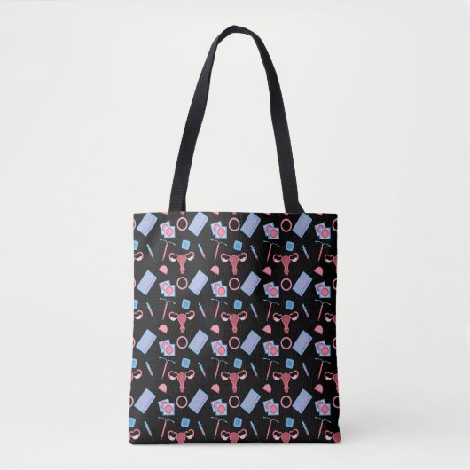 Anticonceptiepatroon feministisch tote bag (Voorkant)