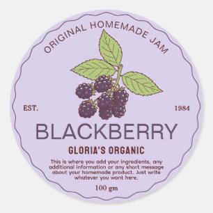 Anticque braambessenfruitjam inmaakproduct ronde sticker
