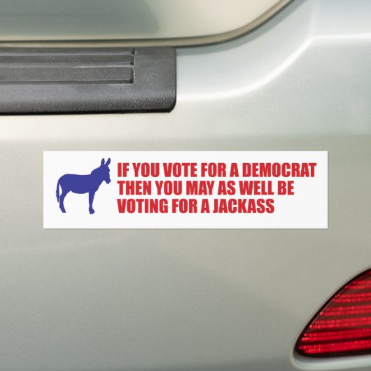 antidemocratische bumpersticker (Op auto)