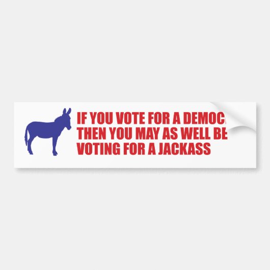 antidemocratische bumpersticker (Voorkant)