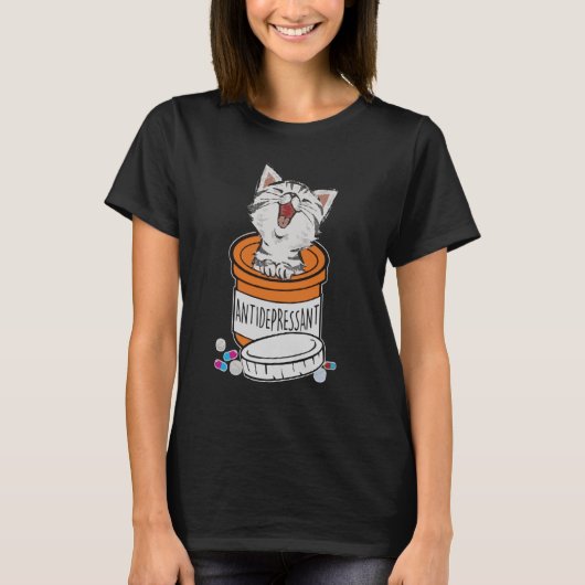 Antidepressant Cat  T-shirt (Voorkant)