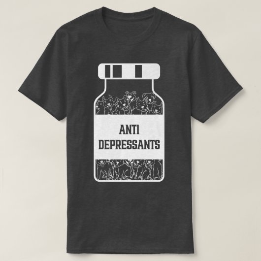 Antidepressants, Love Pitbull Smile, Dog Is Love  T-shirt (Design voorkant)