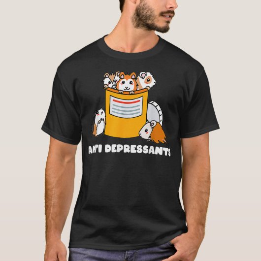 Antidepressiva Guinese varken Funny Cute Guinee Pi T-shirt (Voorkant)