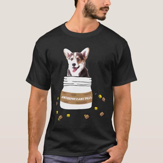 Antidepressiva Pillen Corgi T-shirt (Voorkant)