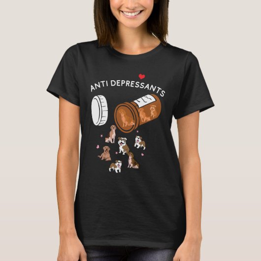 Antidepressiva shirt, ontwerp van de stekker, hond t-shirt (Voorkant)