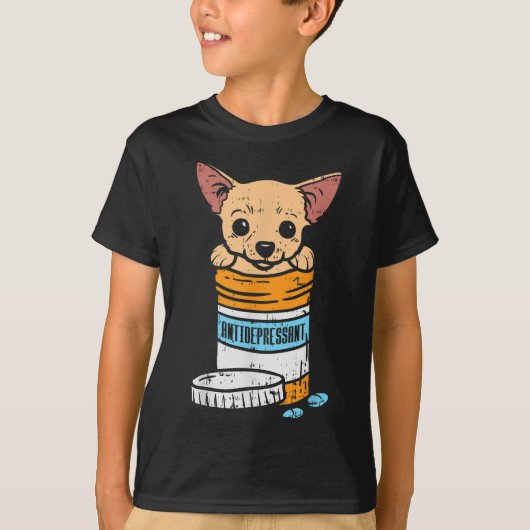 Antidepressivant Chihuahua Cute Chiwawa Hondenlief T-shirt (Voorkant)