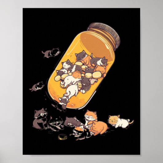 Antidepressivum Cat Pill Bottle - Geestelijke Gezo Poster (Voorkant)