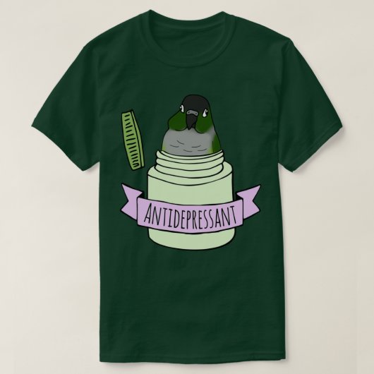 Antidepressivum groene kauwkauwgom t-shirt (Design voorkant)