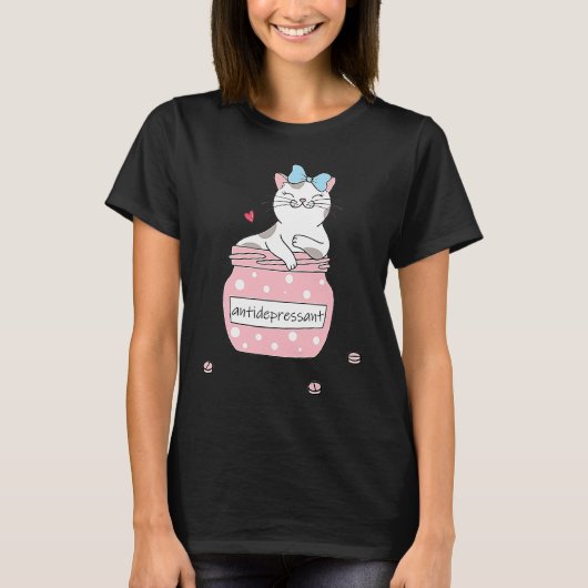 Antidepressivum Kat  Antidepressivum Fles Kitten T-shirt (Voorkant)