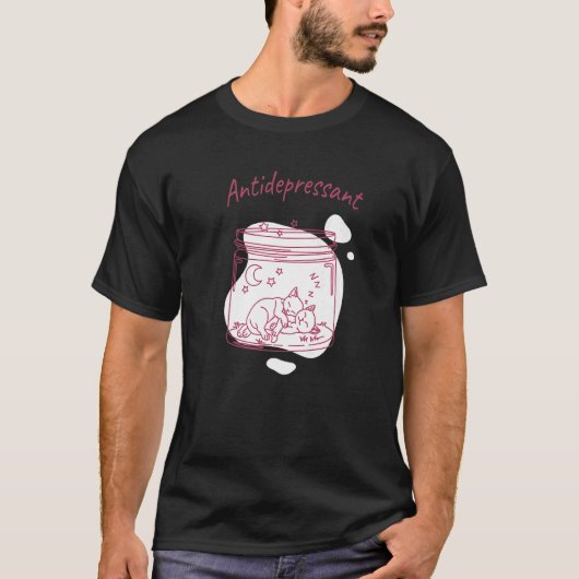 Antidepressivum Kat Pot T-shirt Voor Mooie Kittens (Voorkant)