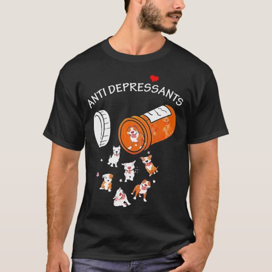 Antidepressivum Pitbull Dog Pibull T-shirt (Voorkant)