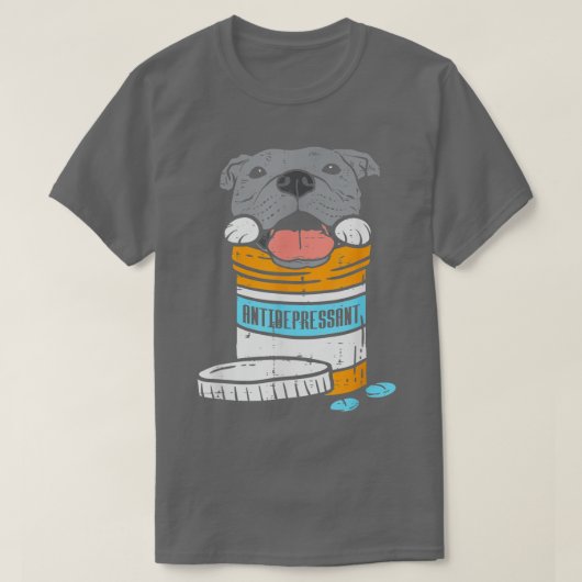 Antidepressivum Pitbull Funny Pitties Hondenliefhe T-shirt (Design voorkant)