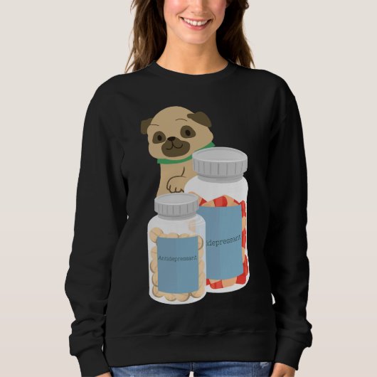 Antidepressivum pug Classic T-shirt 882 (Voorkant)