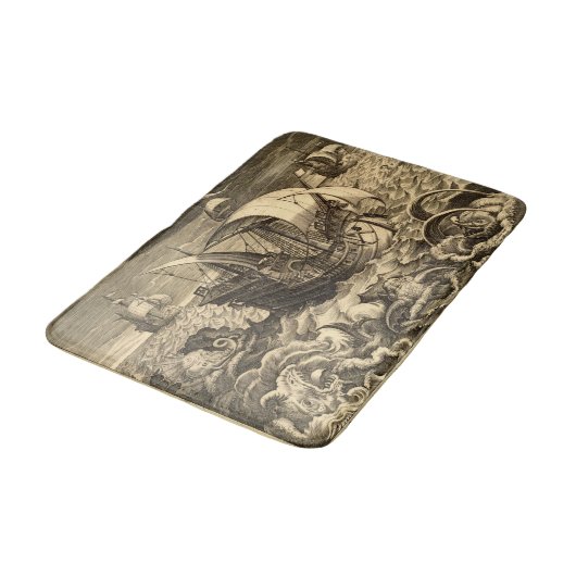 Antiek 1590 schepen en monsters van Zeeen Badmat (Gekanteld)