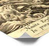 Antiek 1590 Schepen En Zee Monsters Poster (Hoek)