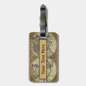 Antiek 1590 wereldkaart bagagelabel (Achterkant verticaal)