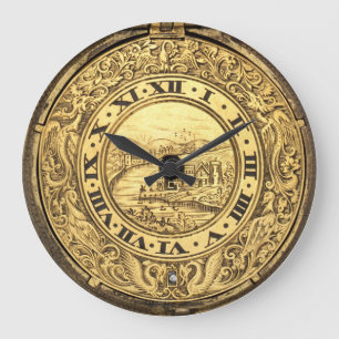 Antiek 1600's Henry Jones horloge afdrukken Grote Klok