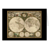 Antiek 1660 Wereldkaart van Frederick de Wit (Voorkant Horizontaal)