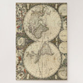 Antiek 1660 Wereldkaart van Frederick de Wit Legpuzzel (Verticaal)