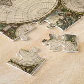 Antiek 1660 Wereldkaart van Frederick de Wit Legpuzzel (Zijkant)