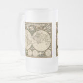 Antiek 1660 Wereldkaart van Frederick de Wit Matglas Bierpul (Voorkant links)