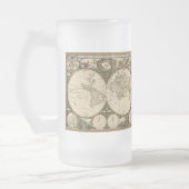Antiek 1660 Wereldkaart van Frederick de Wit Matglas Bierpul (Links)
