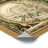 Antiek 1660 Wereldkaart van Frederick de Wit Poster (Hoek)