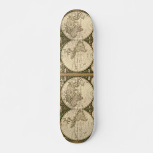 Antiek 1660 Wereldkaart van Frederick de Wit Skateboard