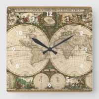 Antiek 1660 Wereldkaart van Frederick de Wit