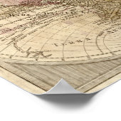 Antiek 1690 Wereldkaart van Guillaume de L'Isle Poster (Hoek)