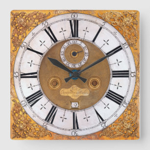 Antiek 1700 Thomas Tompion Print Vierkante Klok
