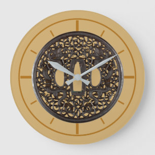 Antiek 1700's Samurai Sword Guard (Tsuba) Dragons Grote Klok