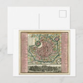 Antiek 1730 Kaart van Milaan, (Voorkant / Achterkant)
