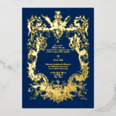 Antiek 1745 Barokke Rococo Cartouche Folie Uitnodiging (Voorkant)