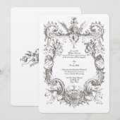 Antiek 1745 Baroque Rococo Cartouche Uitnodiging (Voorkant / Achterkant)