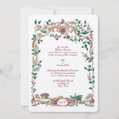 Antiek 1750 Barokke Rococo Floral Lijst Kaart (Voorkant)