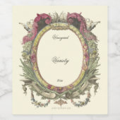 Antiek 1755 Barokke Rococo Oval Sjabloon Wijn Etiket (Enkel label)