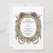 Antiek 1755 Baroque Rococo Floral Oval Invitation Kaart (Voorkant)