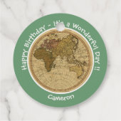 Antiek 1786 Oostelijk halfrond Kaart Thema Feest Bedankjes Labels (Achterkant)