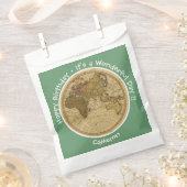 Antiek 1786 Oostelijk halfrond Kaart Thema Feest Bedankzakje (Geknipt)